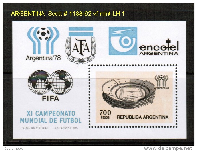 ARGENTINA   Scott  # 1188-92*  VF MINT LH - Ungebraucht