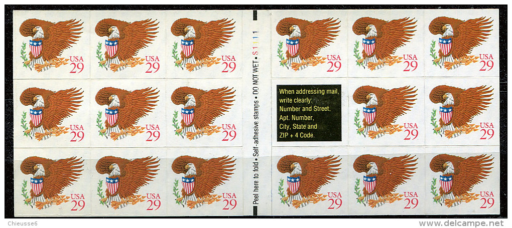 Etats Unis ** Carnet C2121 Série Courante. Aigle Et Armoiries - 1981-...