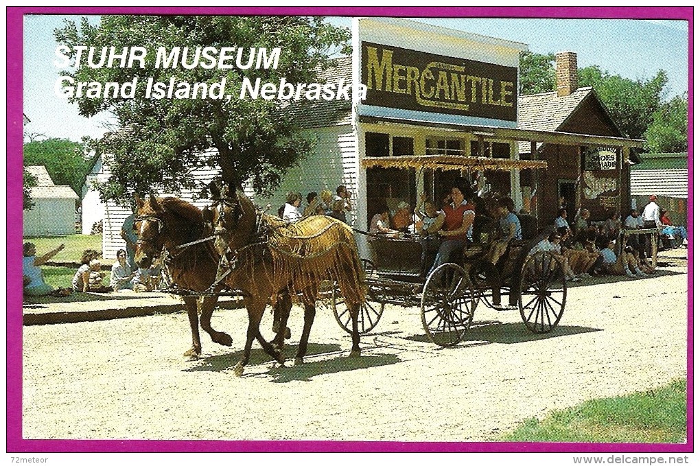 Stuhr Museum Prairie Pioneer Horse Tourists Grand Island NE 1970s Nice Scenic Postcard - Grand Island