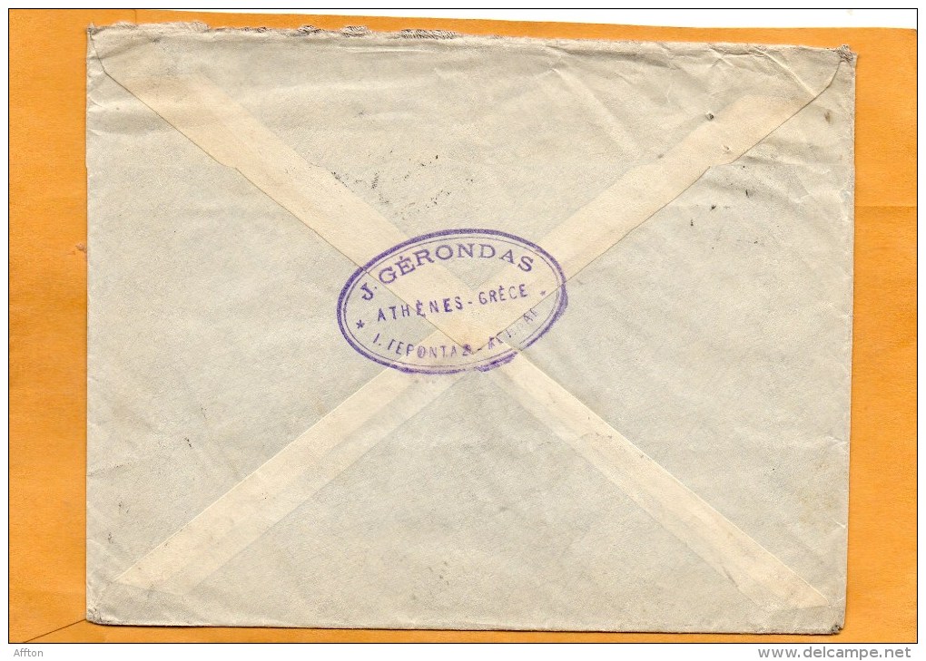 Greece Old Cover Mailed To USA - Brieven En Documenten