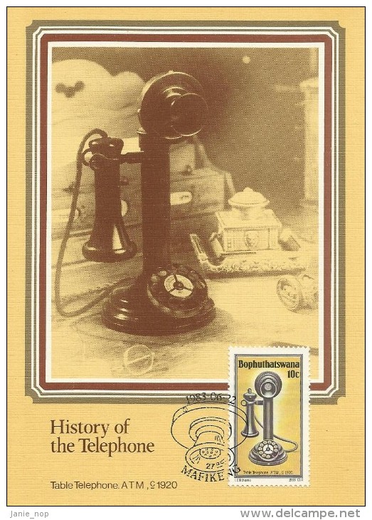 Bophuthatswana 1983 History Of The Telephone, 10c ATM Table Model, Maximum Card - Bophuthatswana