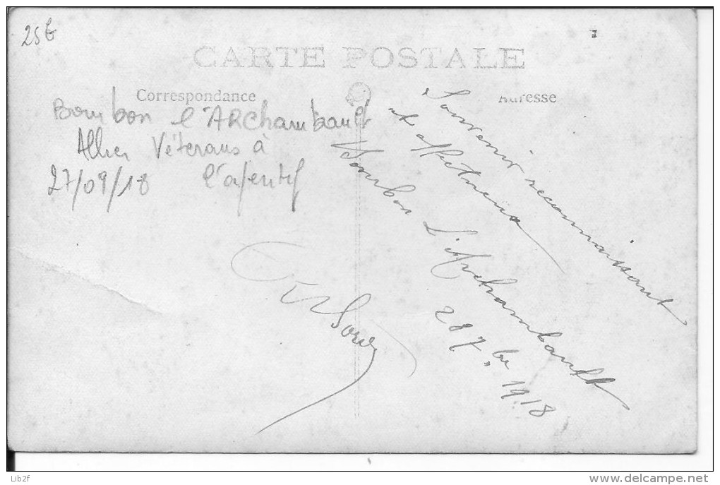 Bourbon L´archambault Allier Officiers Français Au 16ème Rgt.d'inf. à L'apéritif 1 Carte Photo 14-18 Ww1 WwI  Wk - War, Military