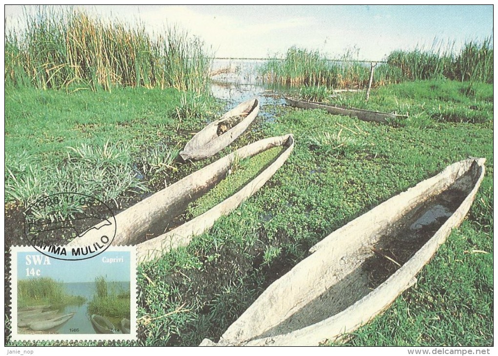 South West Africa 1986 Caprivi, 14c Lake Liambezi, Maximum Card - Other & Unclassified