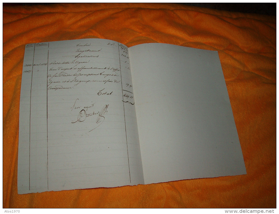 DOCUMENT DE 1834 A VERIFIER. / NOTE DES DEBOURSES ET HONORAIRES ETUDE.. / + SIGNATURE - Manoscritti