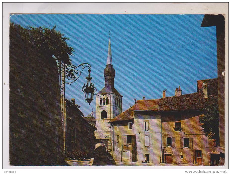 CPM DPT 74 LA ROCHE SUR FORON, L EGLISE ET LA VIEILLE PORTE  En 1970!! - La Roche-sur-Foron