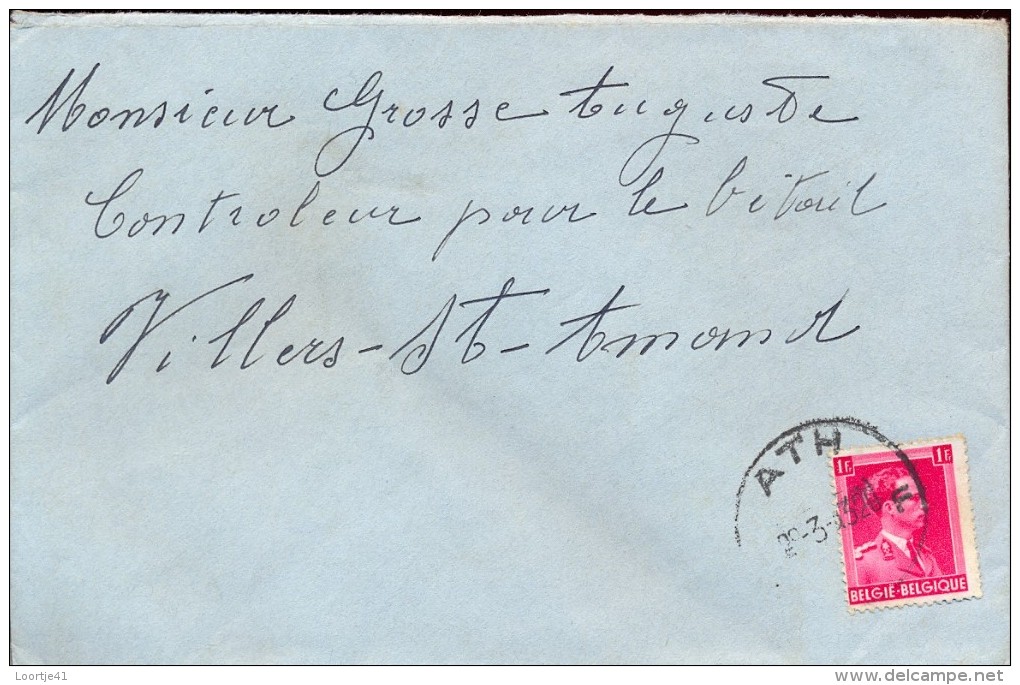 Enveloppe Omslag Stempel ATH Naar Villers Saint Amand - Briefe