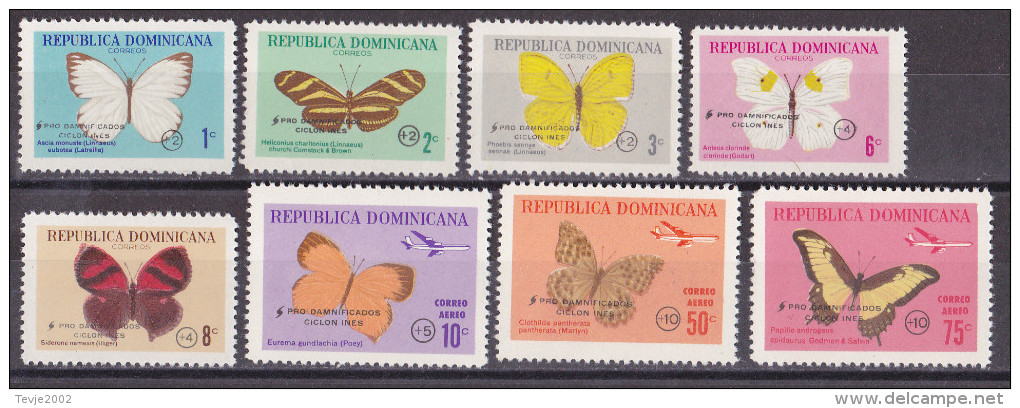 Wsh_ Dominikanische Republik - Mi.Nr. 876 - 883 - Postfrisch MNH - Tiere Animals Schmetterlinge Butterflies - Dominicaine (République)