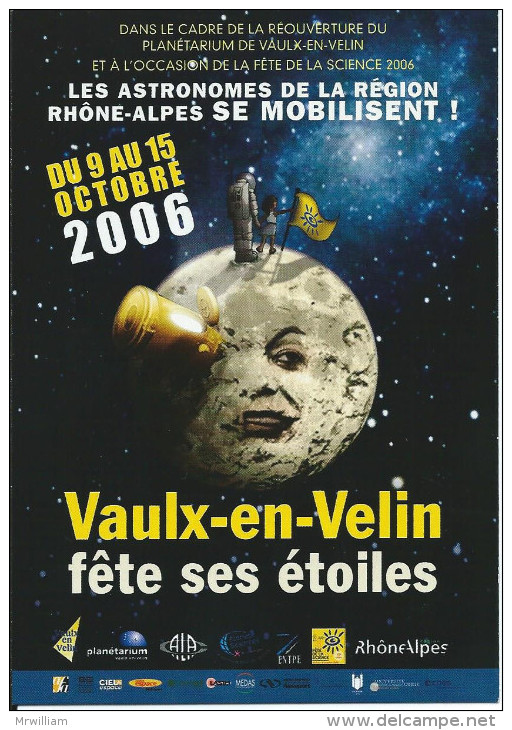 Carte Pub VAULX-en-VELIN 69, Vaulx Fête Ses étoiles / Planétarium Du 9 Au 15 Octobre 2006 - Vaux-en-Velin