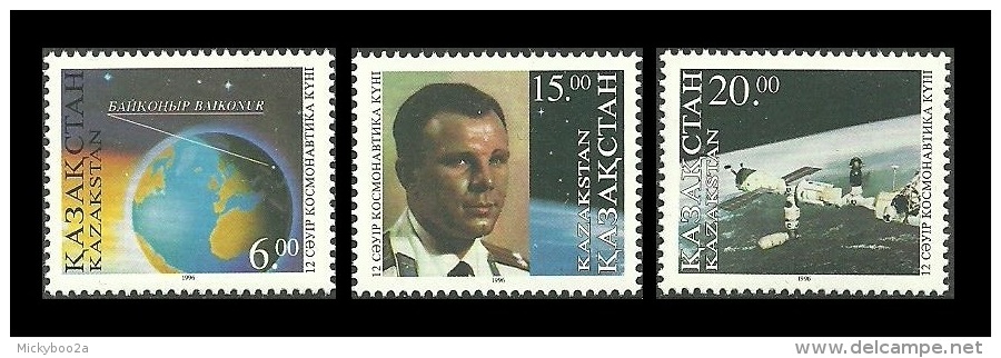 KAZAKHSTAN 1996 SPACE COSMONAUTICS DAY YURI GAGARIN SET MNH - Kazakhstan