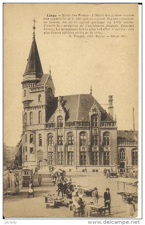 Liége -- Hôtel  Des  Postes.      ( 2 Scans ) - Luik