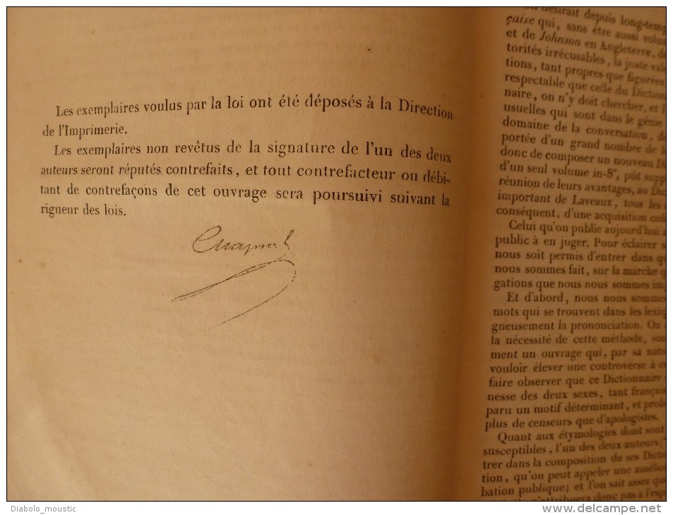 1843  NOUVEAU DICTIONNAIRE DE LA LANGUE FRANCAISE ( reliure cuir)  par M. Noël et M. Chapsal