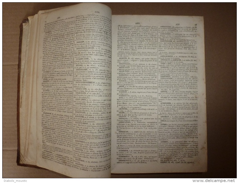 1843  NOUVEAU DICTIONNAIRE DE LA LANGUE FRANCAISE ( reliure cuir)  par M. Noël et M. Chapsal