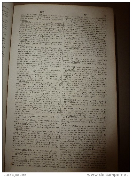 1843  NOUVEAU DICTIONNAIRE DE LA LANGUE FRANCAISE ( reliure cuir)  par M. Noël et M. Chapsal