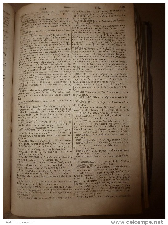 1843  NOUVEAU DICTIONNAIRE DE LA LANGUE FRANCAISE ( reliure cuir)  par M. Noël et M. Chapsal