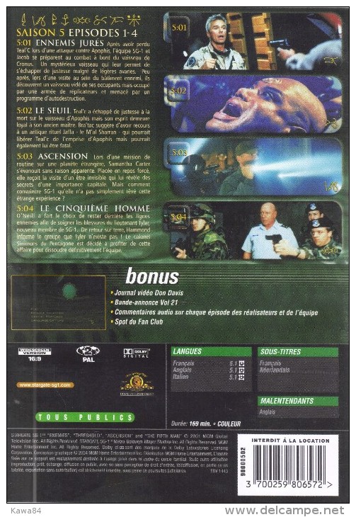 COFFRET  D-V-D  Richard Dean Anderson  "  Stargate SG.1  " - Ciencia Ficción Y Fantasía