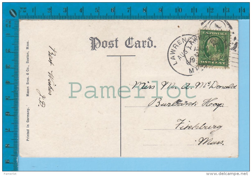 Lawrence Mass. ( View Of Glen Forest,  Cover Lawrence 2 Different Cancel Mark)  2 SCAN - Lawrence