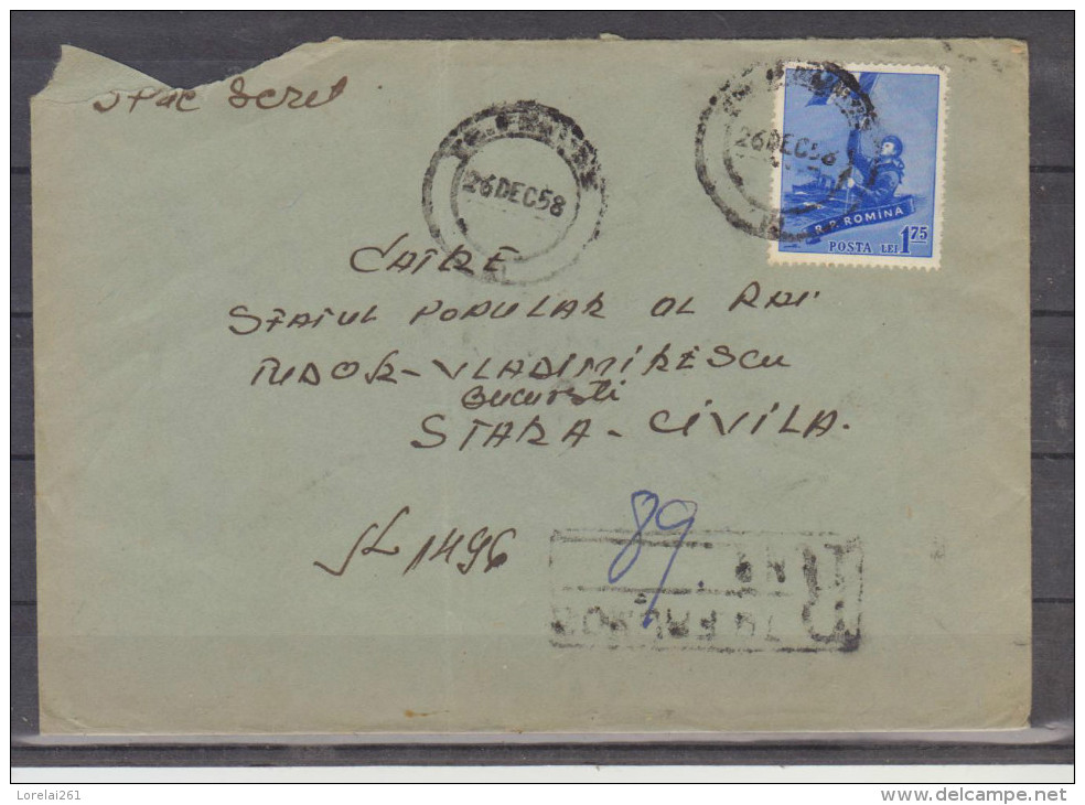 1958 - Scrisoare Circulata Recomandat  ZIUA AVIATIEI - Storia Postale