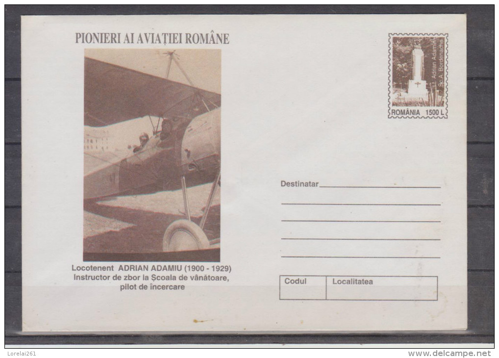 CARTE POSTALA -  Pionieri Ai Aviatiei Romane / Locotenent Adrian Adamiu - Brieven En Documenten
