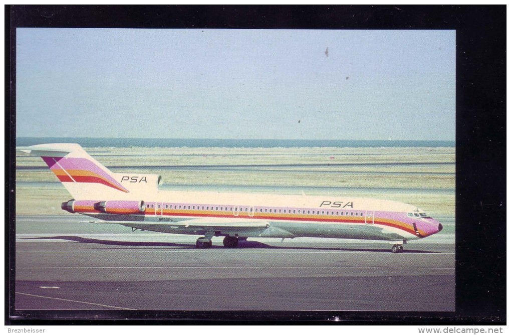 AK   Pacific Southwest  Airlines Boeing 727   Karte Nicht Gel. - 1946-....: Moderne