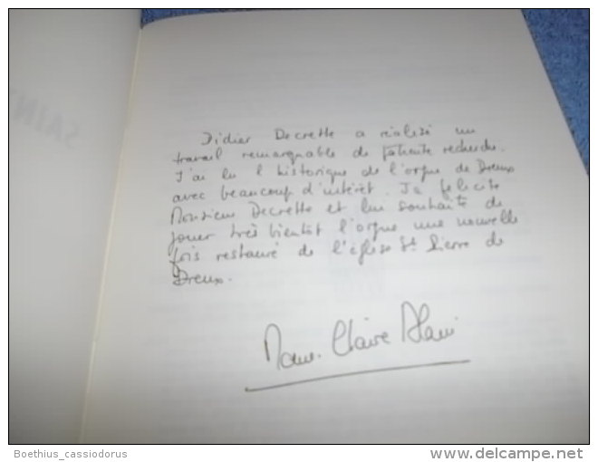 HISTOIRE DU GRAND ORGUE DE DREUX 1977 DIDIER DECRETTE Organiste Chapelle Royale De Dreux / EPUISE - Centre - Val De Loire