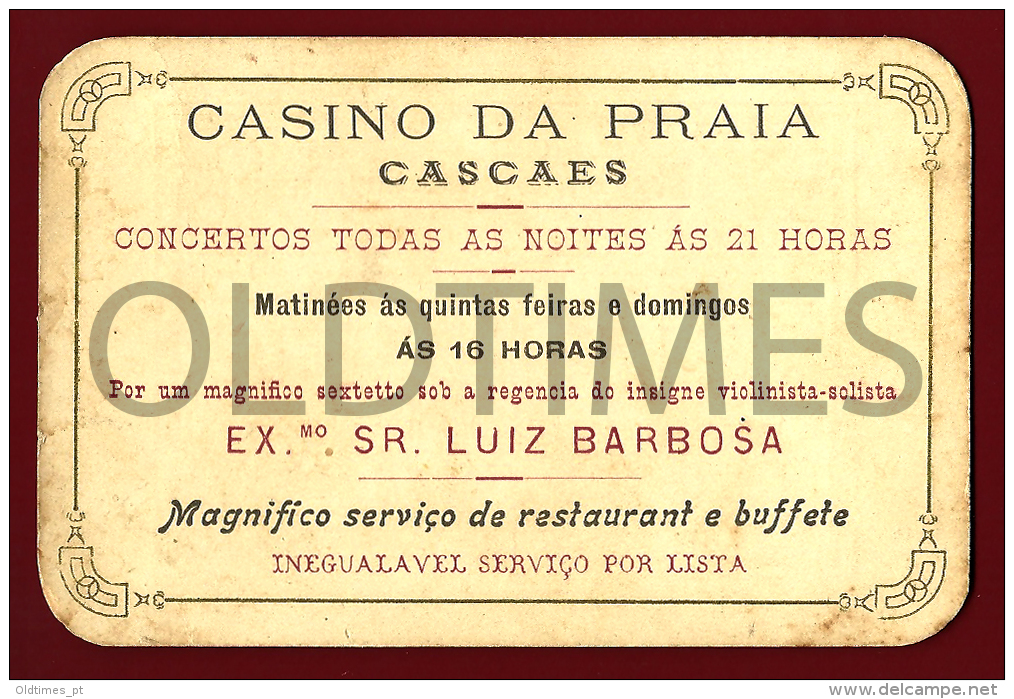 PORTUGAL - CASCAIS - CASINO DA PRAIA - HORARIO DE COMBOIOS - 1917 OLD ADVERTISING SCHEDULE - Europe