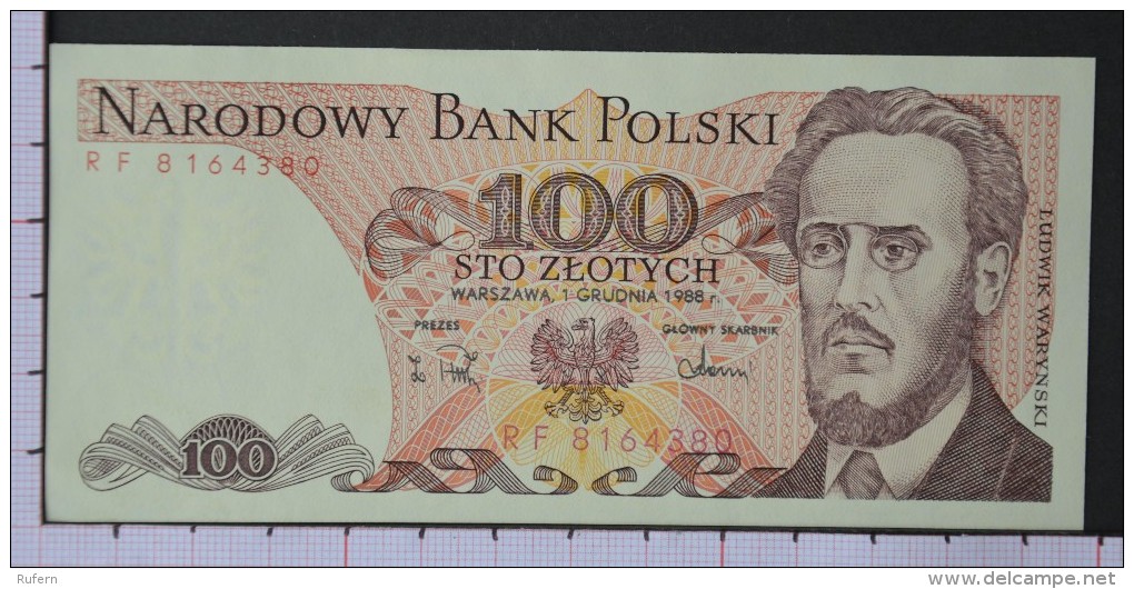 POLAND  100  ZLOTYCH  1988    -  (Nº07793) - Pologne