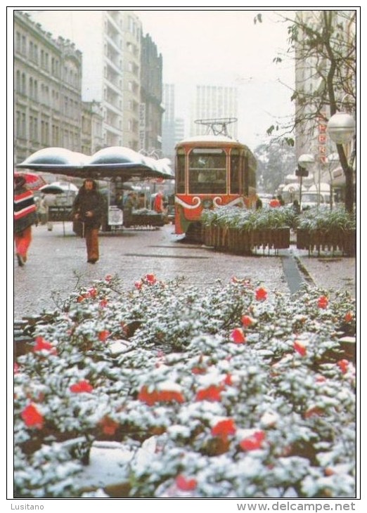 Curitiba - Rua Das Flores - Tram Tramway - Stamp Timbres - Brasil Brazil ( 2 Scans ) - Curitiba