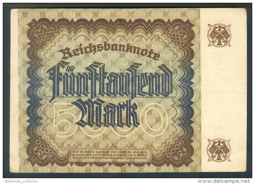 Deutschland, Germany - 5000 Mark, Reichsbanknote, Ro. 80 B ( Serie OH 5-stellig ) 1923 ! - 5000 Mark