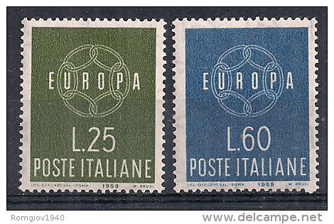 ITALIA 1959 EUROPA SASS. 877-878 MLH VF - 1946-60: Mint/hinged