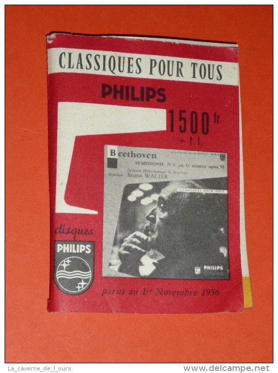 Rare Livret Publicitaire Classiques Pour Tous, Disques PHILIPS, Calendrier 1957, Tampon Orléans, A La Lyre Hot - Música