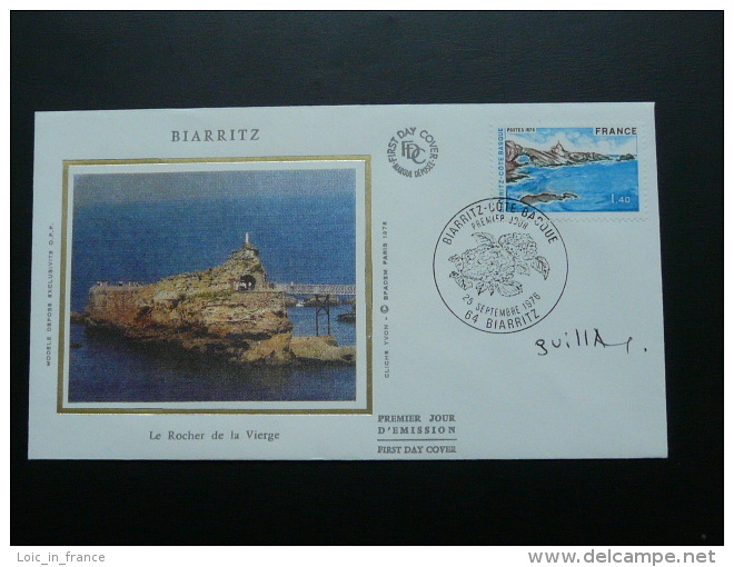 FDC Rocher De La Vierge Biarritz Signée De L'artiste Guillame - 1970-1979