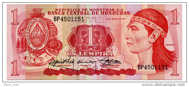 HONDURAS 1 LEMPIRA 1989 Pick 68c Unc - Honduras