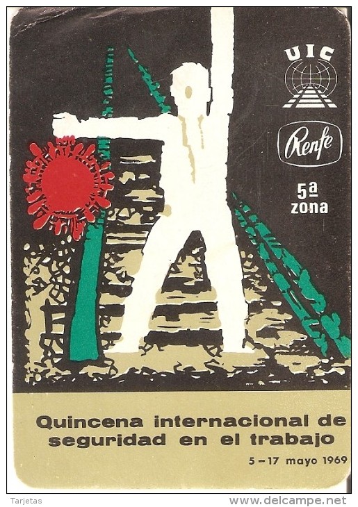 CALENDARIO DEL ESPAÑA DE RENFE DEL AÑO 1969 (CALENDRIER-CALENDAR) TREN-TRAIN-ZUG - Tamaño Pequeño : 1961-70