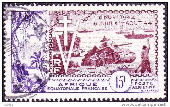 Détail De La Série - Anniversaire De La Libération Obl.  Afrique Equatoriale N° PA 57 - 1954 10e Anniversaire De La Libération