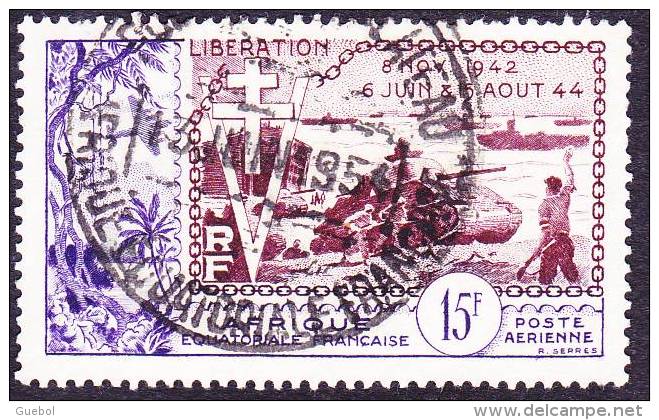 Détail De La Série - Anniversaire De La Libération Obl. Afrique Equatoriale N° PA 57 - 1954 10e Anniversaire De La Libération