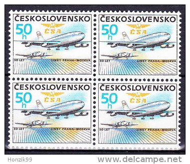 ** Tchécoslovaquie 1986 Mi 2860 (Yv 2674) Bloc De 4, (MNH) - Unused Stamps