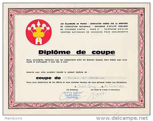 La Ciotat Centre Apprentissage   Diplome Coupe Natation à Saint Jorioz 1970 - Diplome Und Schulzeugnisse