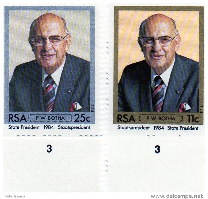 1984 - Sud Africa - State President - Unused Stamps