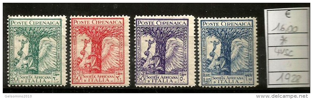 1928  CIRENAICA   Societa' Africana Serie Cpl  4v Nuova * MLH - Cirenaica
