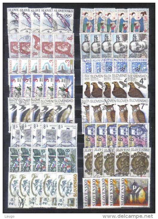 Slovakia Commemorative Stamps 24 X 5 Each  From Year 1994 Complete Sets Birds , Ships , Persons  FU - Oblitérés