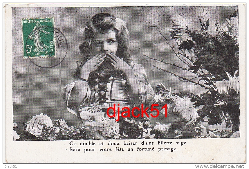 Lot / Série De 4 CPA / Fillette / Fleurs / 1907 - 1908 - Collections, Lots & Séries