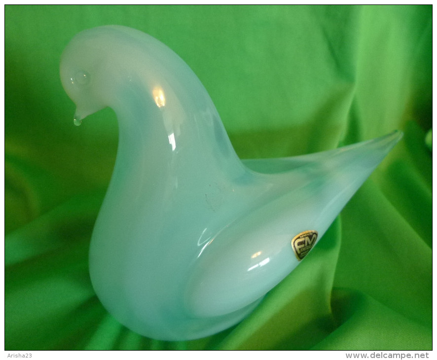 Vintage Ronneby Sweden FM Konstglas Glass Figurine Dove Bird Handwork Home Decor - Glass & Crystal