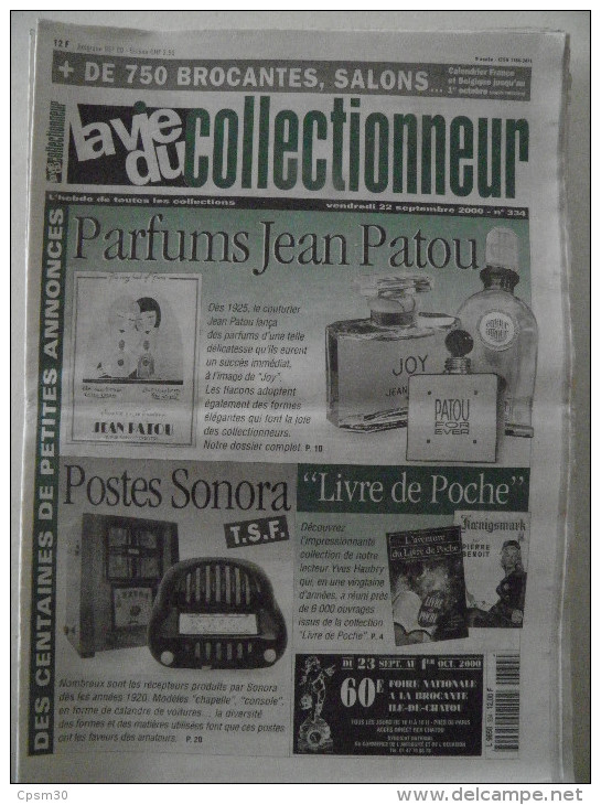 La Vie Du Col N°334 Sept 2000 - Parfum Jean Patou; TSF Sonora; Livre De Poche; Citroen; Vendanges; Décoration - Brocantes & Collections