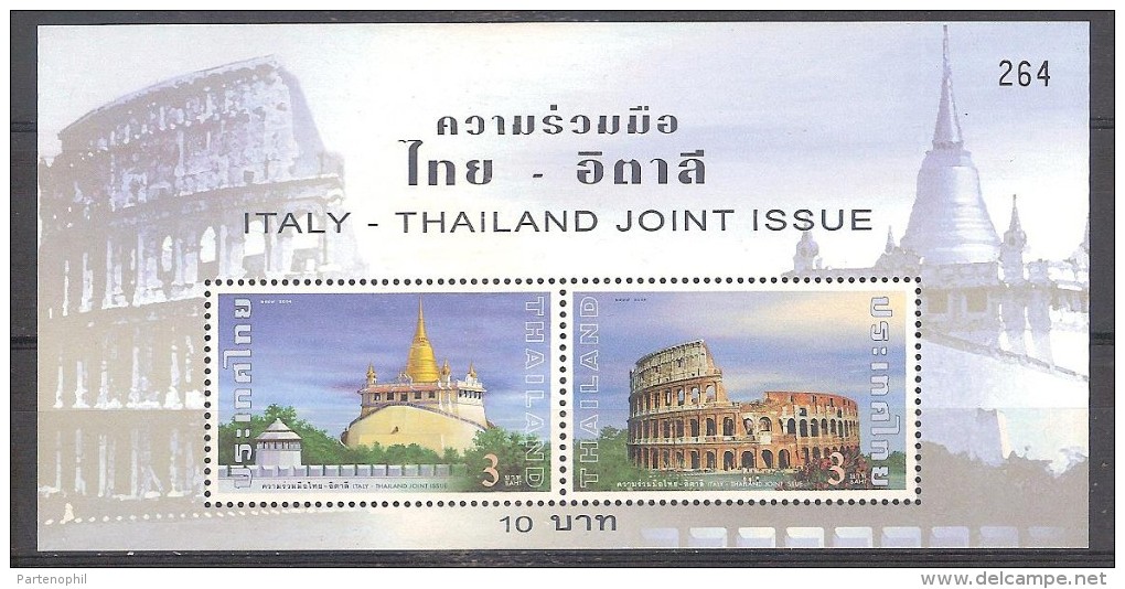 ITALIA 2004 EMISSIONE CONGIUNTA JOINT ISSUE THAILANDIA ROMA / BANGKOK BF. MNH - Emissioni Congiunte