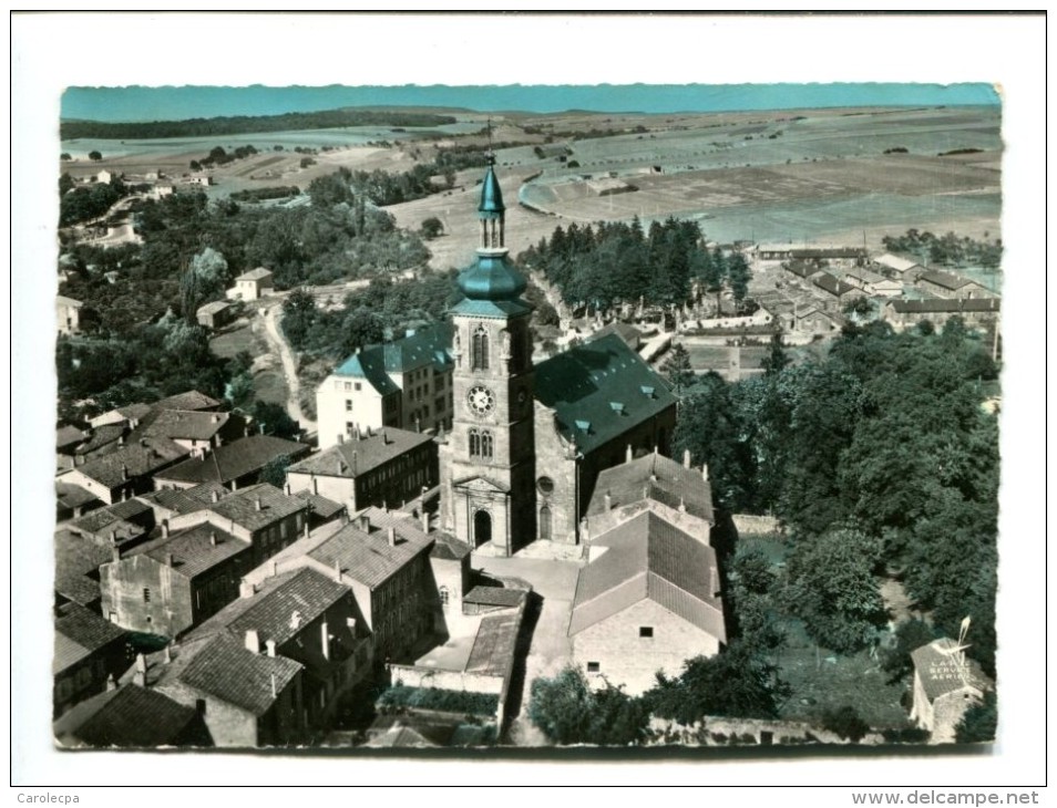 CP - BOULAY (57) L EGLISE EN AVION AU DESSUS DE ... - Boulay Moselle