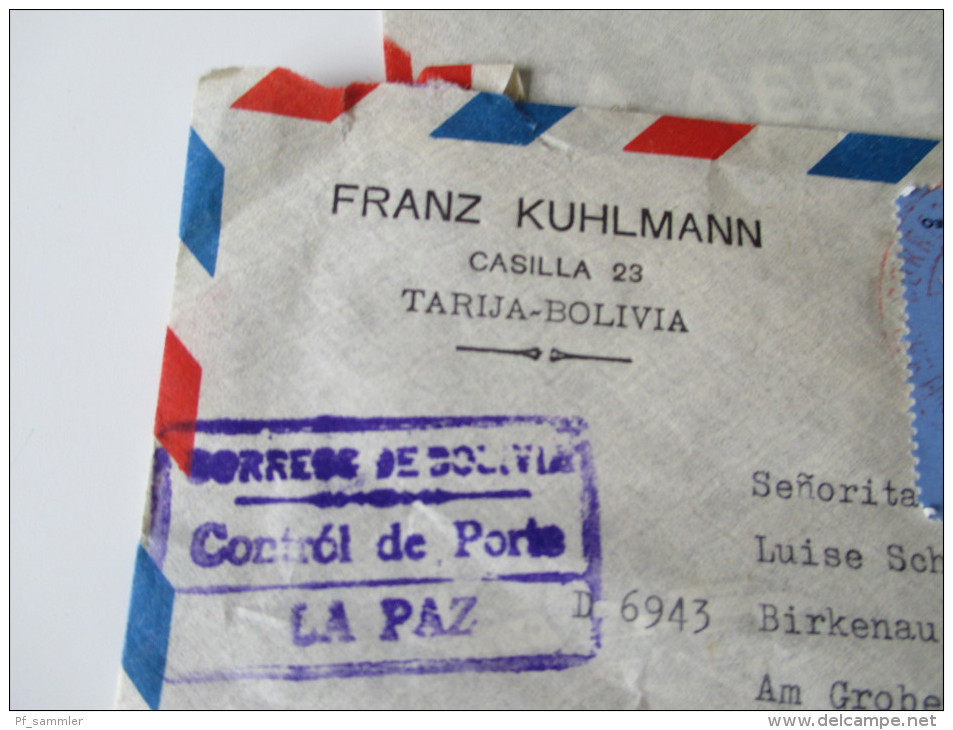 Bolivien 1975 Auslandsbriefe. Correos De Bolivia Control De Porte La Paz. - Bolivië