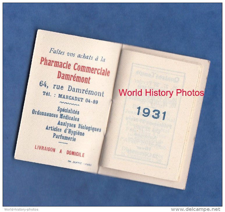 Petit Calendrier En Livre Illustré Par Calver Rugniat - Année 1931 - Publicité Pharmacie Damrémont à Paris - Formato Grande : 1921-40