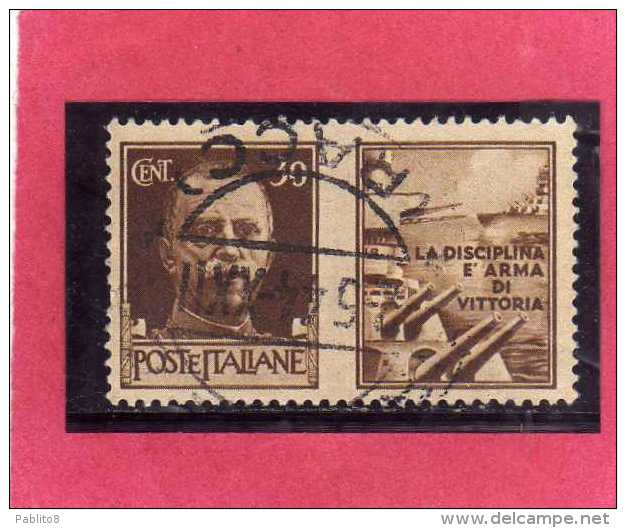 ITALIA REGNO ITALY KINGDOM 1942 PROPAGANDA DI GUERRA WAR PROMOTION CENT. 30 I TIPO USATO USED - War Propaganda