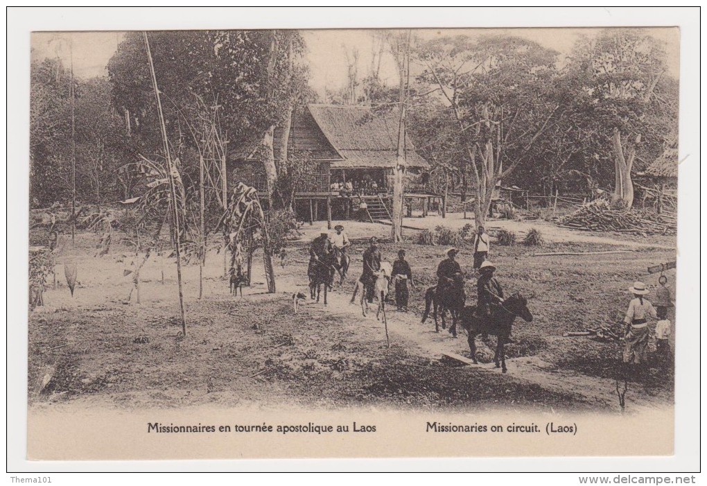 LAOS   CP   Missionnaires En Tournée Apostolique Au Laos  TB - Laos