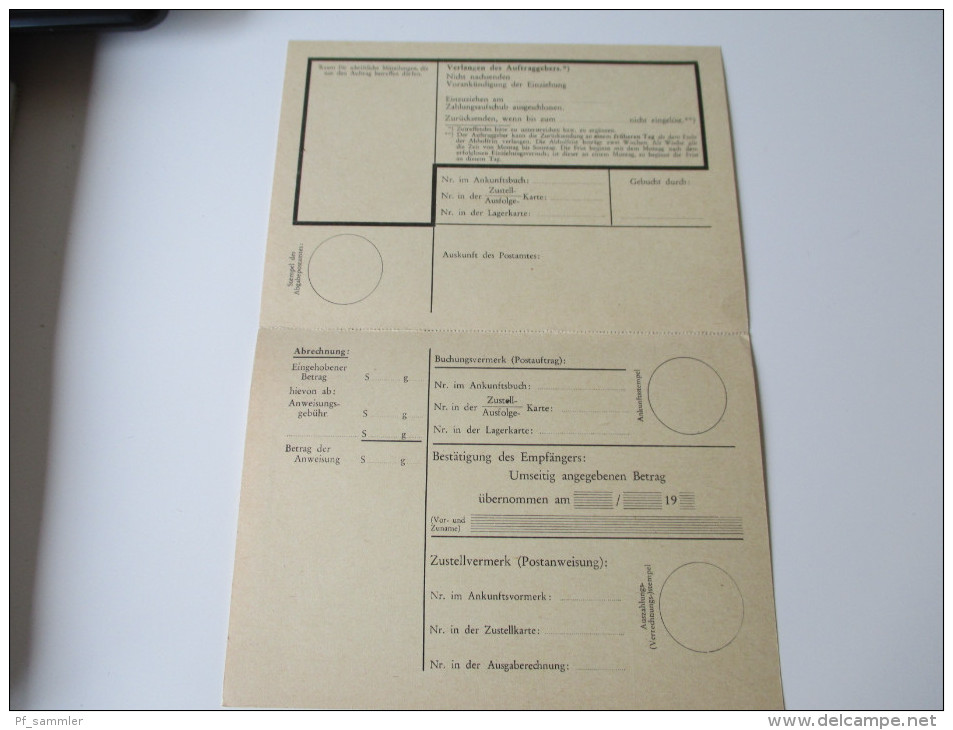 Postauftrag / Auftragspostanweisung Formular Ungebraucht Österreichische Staatsdruckerei 1967 - Cartas & Documentos